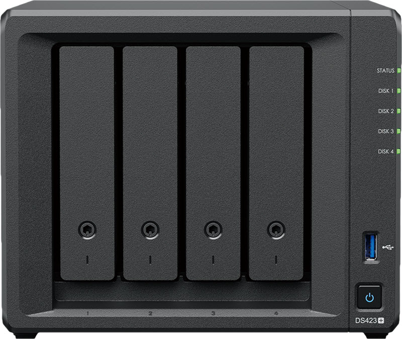 Thiết bị lưu trữ NAS Synology DS423+ (2 GB DDR4 | 4 khay ổ cứng + M.2 2280 NVMe SSD )